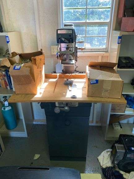 Powr Kraft 10" radial arm saw on base