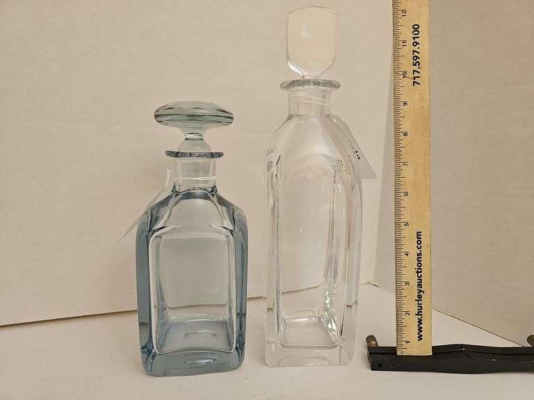 Two liquor decanters