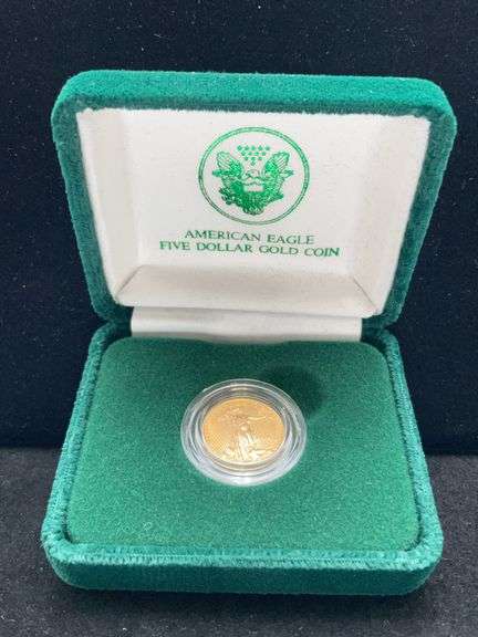 US $5 Gold Eagle - 1/10th Ounce of .999 Fine Gold - 1992 - Original Case and Box