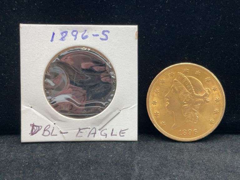 US $20 Gold Double Eagle - Liberty Head - 1896-S - Higher Grade Example - Rare Coin