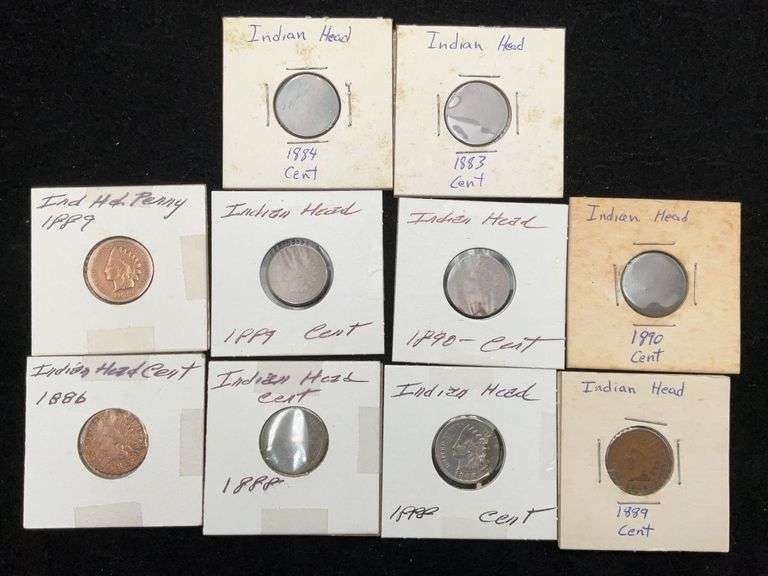 Lot of 10 Indian Cents - 1883 - 1886 - Some have been cleaned