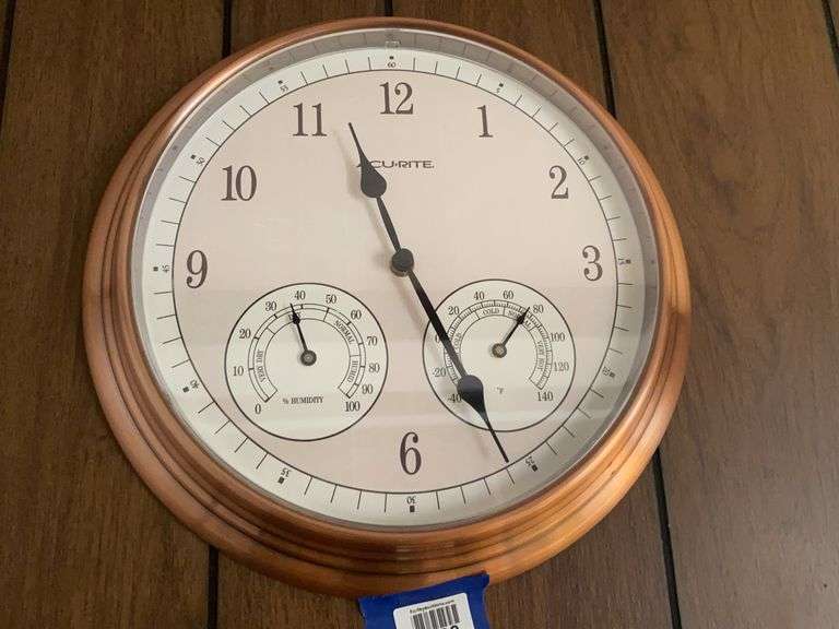Acu-Rite weather wall clock - Hurley Real Estate & Auctions