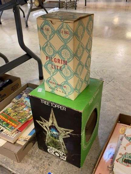 Vintage glittered Christmas candle in original box, and Merry Glow ...