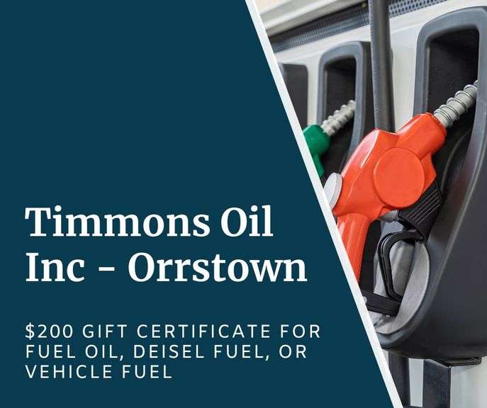 Timmons Oil Inc - Orrstown - $200 Gift Certificate for Fuel Oil, Deisel Fuel, or Vehicle Fuel