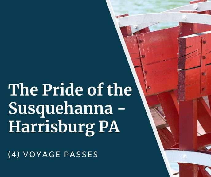 The Pride of the Susquehanna - Harrisburg - (4) Voyage Passes each valid for one 45 minute Public Sightseeing Cruise; Not valid with any other offer, coupon, or promotion; Cannot be used to upgrade to any other cruise - No Expiration Date - Value $60