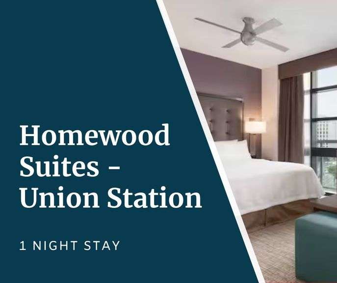 1-night Stay at Homewood Suites NoMa-Union Station located at 501 New York Avenue NE, Washington DC - You will be in the heart of Union Market, just 2 miles from our Nation's Capital, and in the hottest new food district of DC. This 1-night stay includes complimentary hot breakfast and complimentary parking. Reservation is based upon availability and is subject to blackout dates - Expires 4/10/27