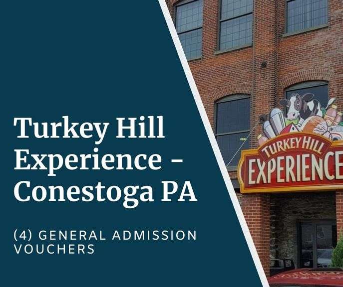 Turkey Hill Experience - Conestoga PA - (4) General Admission Vouchers - Enjoy unlimited samples of ice cream and iced tea all while learning about Turkey Hill’s history and how their products are made - Have fun with interactive exhibits allowing you to create your own virtual ice cream flavor, package, and commercial - Taste Lab not included, Not valid for Special Events - Expire 11/30/26 - Value $67