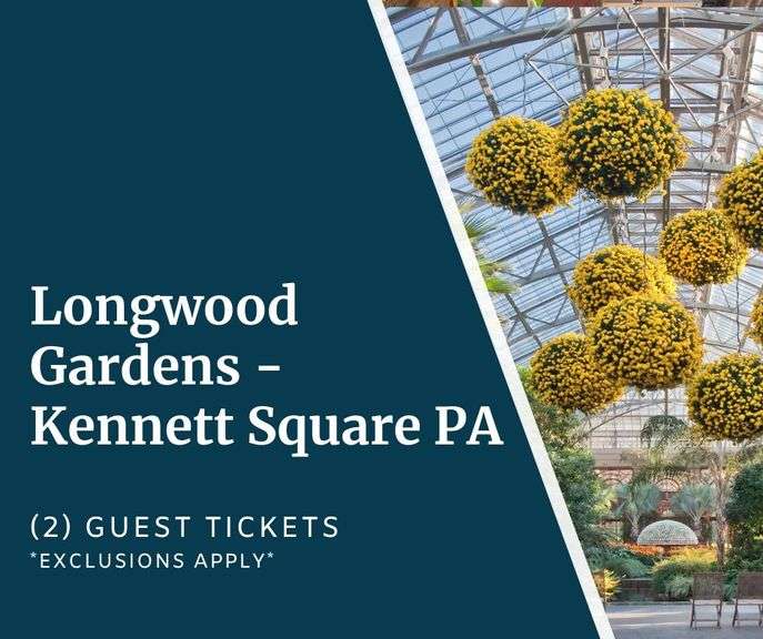 Longwood Gardens - Kennett Square PA - (2) Complimentary Guest Tickets; Not valid for: any specially ticketed event, every Fri-Sun during A Longwood Christmas, every day Dec 18-Jan 3 - Expire 7/10/27 - Up to $76 Value