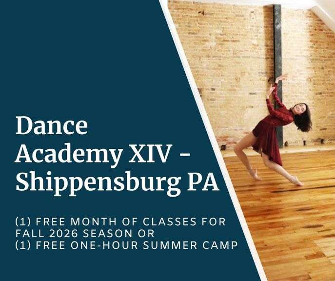 Dance Academy XIV - Shippensburg - Gift Certificate for (1) Free Month of Classes for Fall 2026 Season OR (1) Free 1-Hour Summer Camp - Expires 12/2026 - Up to $62 Value