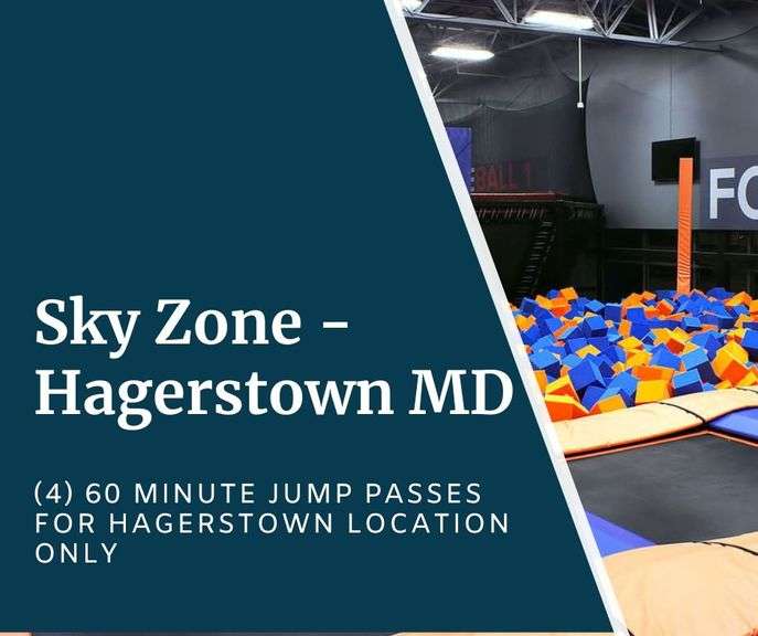 Sky Zone - Hagerstown - (4) 60-Minute Jump Passes for Hagerstown MD location only (Sky Socks required) - No Expiration Date - Approx Value $85