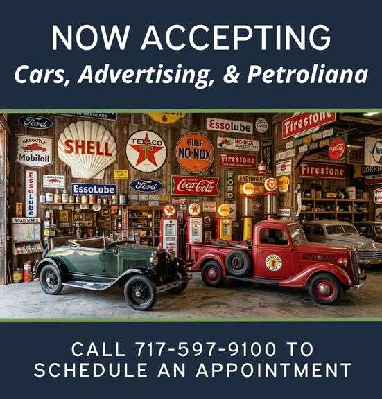 Now Accepting Antique and Vintage Vehicles, Advertising, and Petroliana