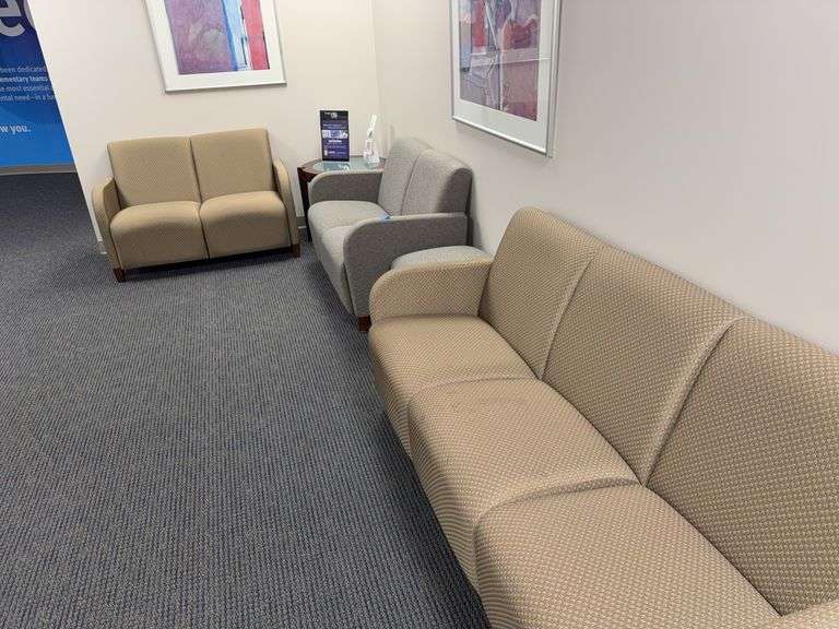 (AUCTION ID#112) 10/27 CUBICLES - CASTER CHAIRS - BROTHER LASER PRINTER - WORK STATION DESKS - SNOW CONE MACHINE - LAMPS - LOBBY FURNITURE - PROJECTION SCREENS - LATERAL FILE CABINETS - POWER SUPPLY CORDS - OFFICE SUPPLIES - 32 INCH TV LED - AND MORE FOR SALE AT AUCTION