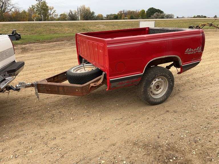 Chevrolet Red Pickup Box Trailer