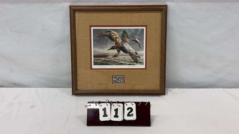 David Maass Signed / Numbered / Framed Canvasback Print with Stamp