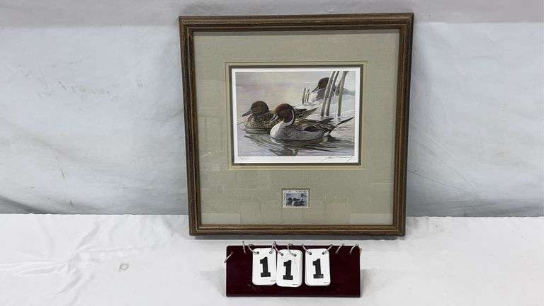 Mario Fernandez Signed / Numbered / Framed Duck Art Print with Hunting Stamp