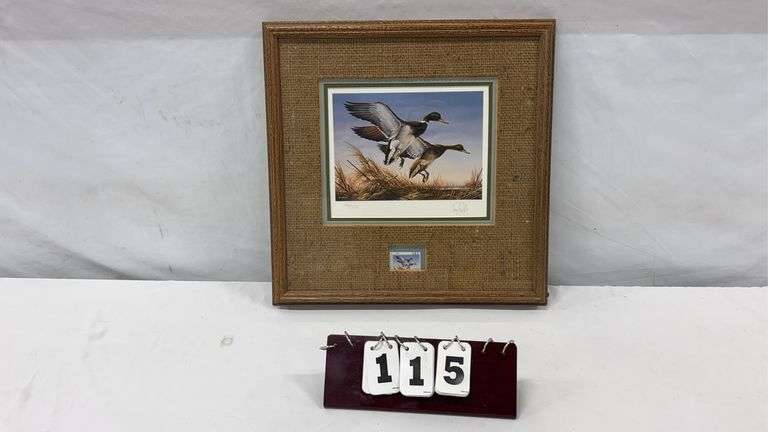 1983 Terry Redlin Signed / Numbered / Framed Duck Art Print with Stamp #192