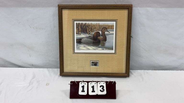 Bob Leslie Signed / Numbered / Framed Duck Art Print with Stamp