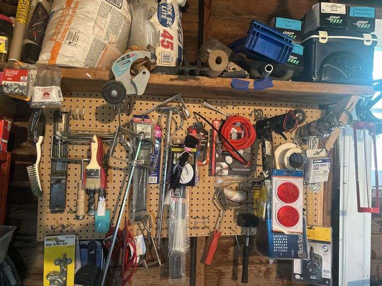 Items on Shelf & Pegboard Contents