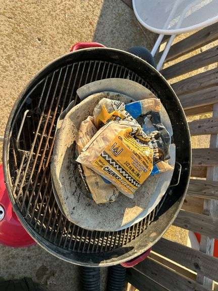 Two Red Charcoal Grills