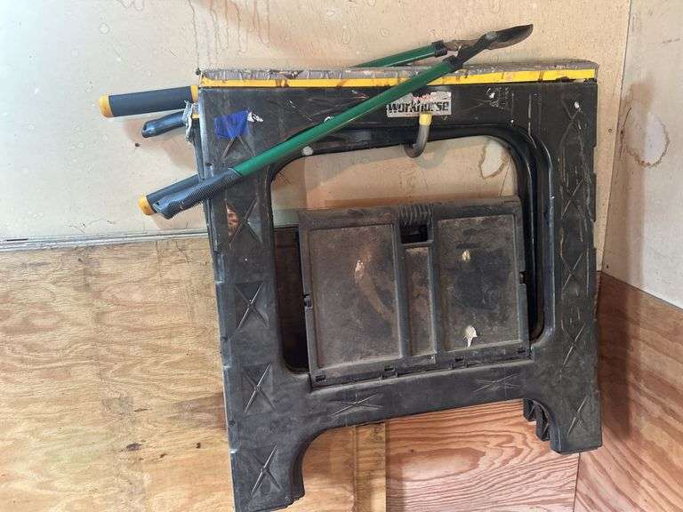 Plastic Saw Horses & Two Pruners