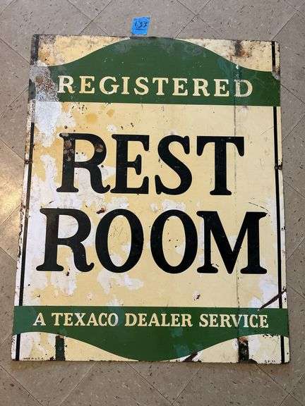 Texaco Registered Rest Room Sign