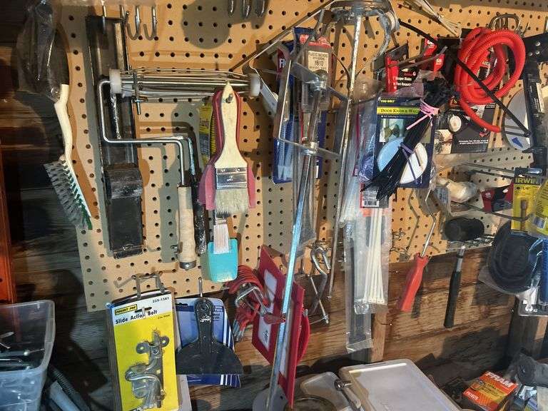 Items on Shelf & Pegboard Contents