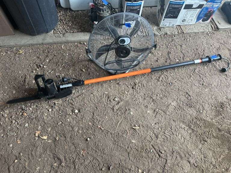 Electric Pole Saw & a Floor Fan