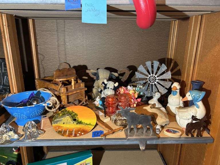 Figurines, Knick Knacks, Porcelain Strainer, Conestoga type Wagon, & More