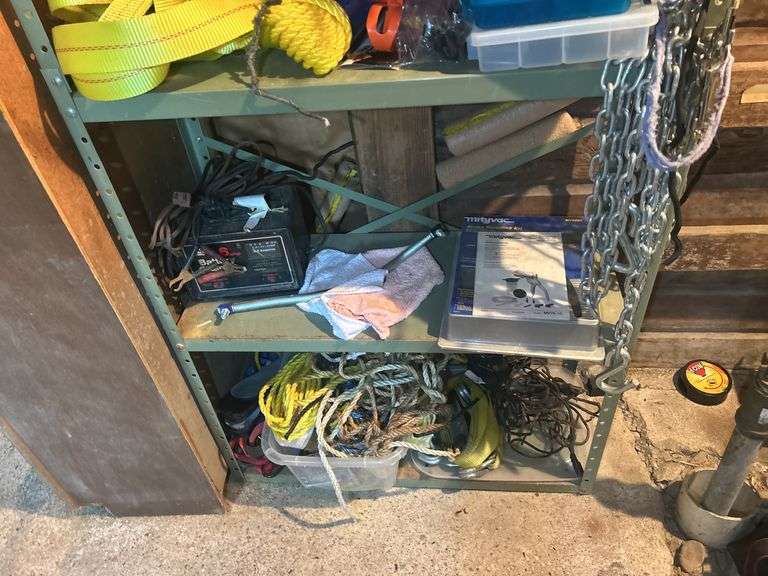 Metal Shelf with Contents