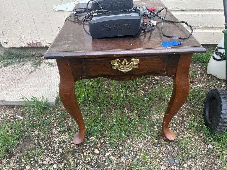 End Table with Two Trickle Battery Chargers