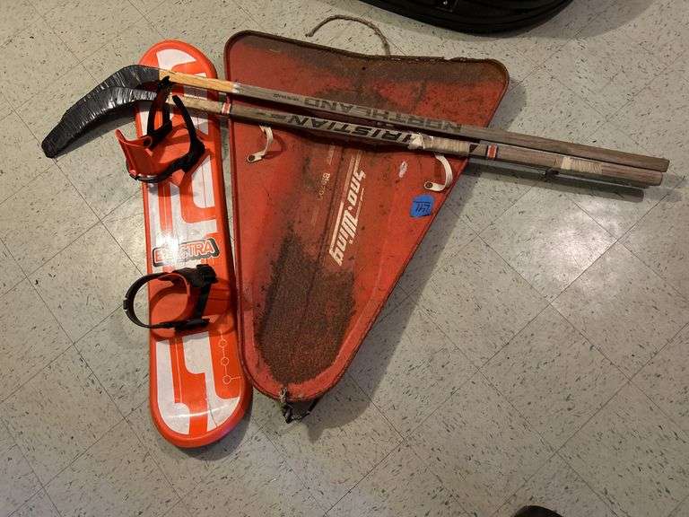 Sled, Snowboard, & Hockey Sticks