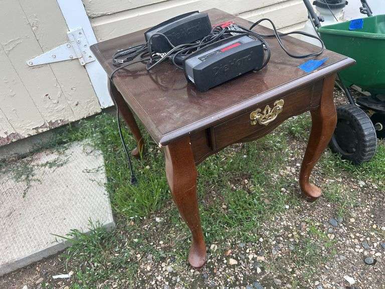 End Table with Two Trickle Battery Chargers