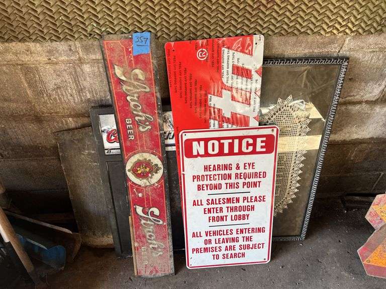 Collection Of Signs, Including A New Embossed Makita Sign