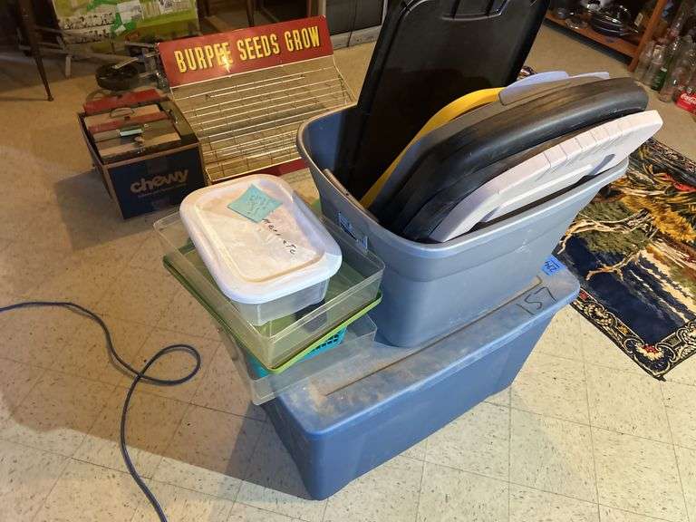A Couple Totes & Many More Lids & Other Storage Containers