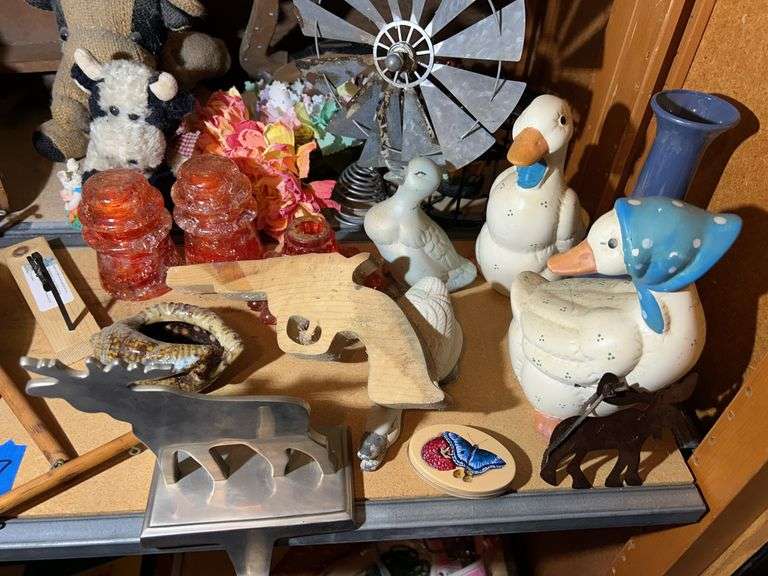 Figurines, Knick Knacks, Porcelain Strainer, Conestoga type Wagon, & More