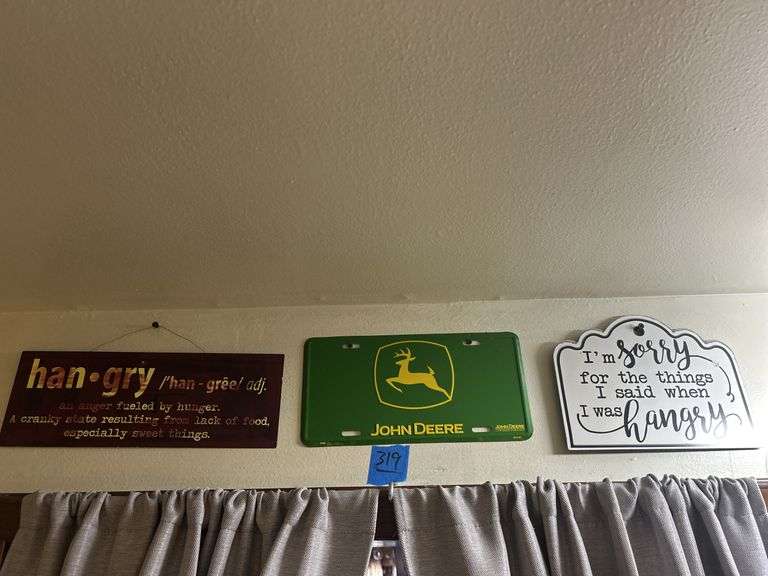 Hangry Signs & John Deere License Plate