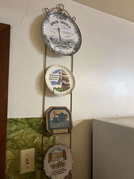 Coffee Makers, Percolator, Blenders, & Rack On The Wall with Plates