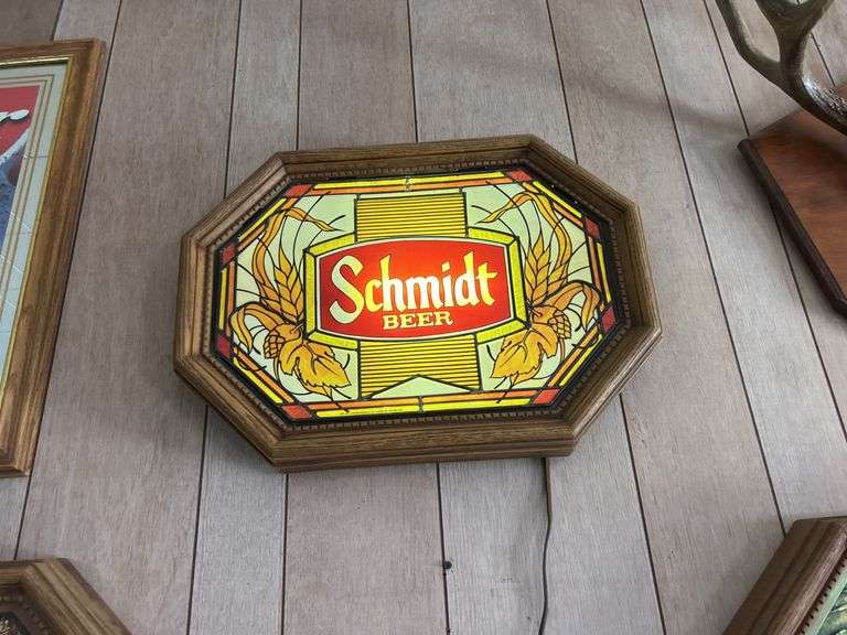 Three Schmidt Beer Signs