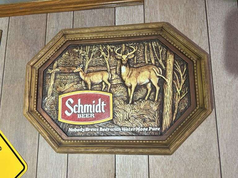 Three Schmidt Beer Signs