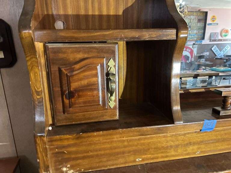 Old Waterbed Headboard Used as a Bar Back