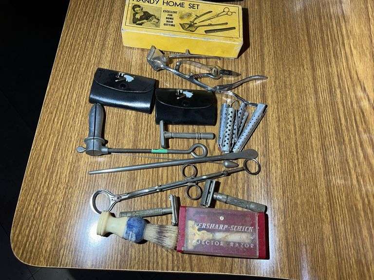 Collection Of Razors, Grooming Devices, Medical Curiosities, & More