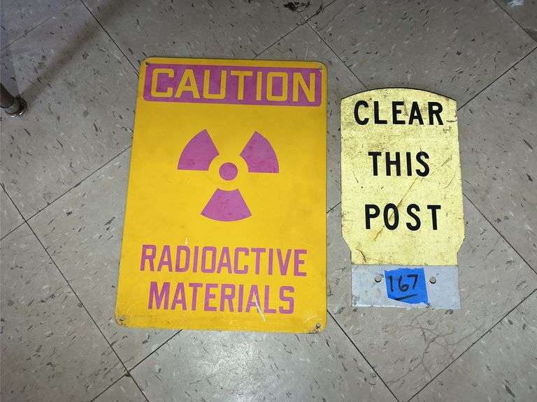 Clear This Post & Radioactive Materials Metal Signs