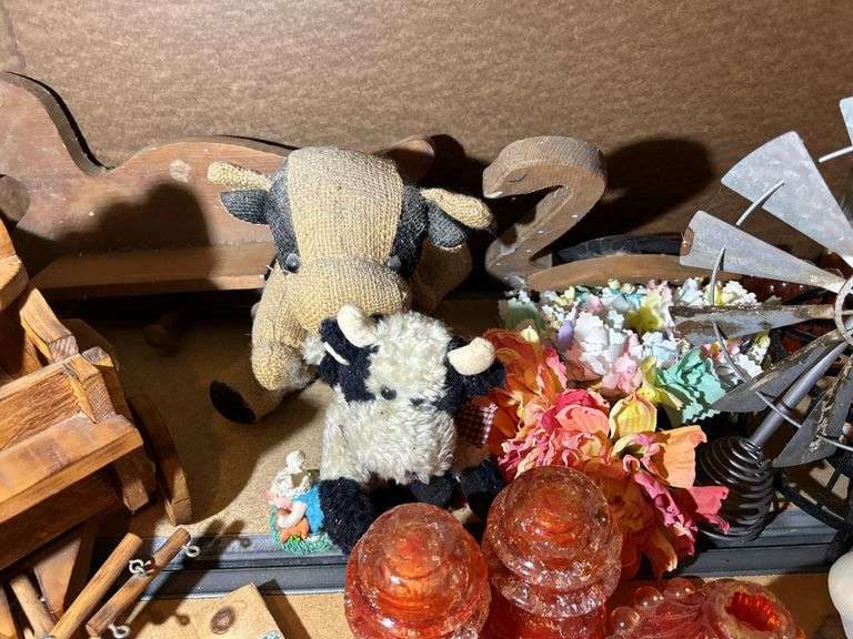 Figurines, Knick Knacks, Porcelain Strainer, Conestoga type Wagon, & More