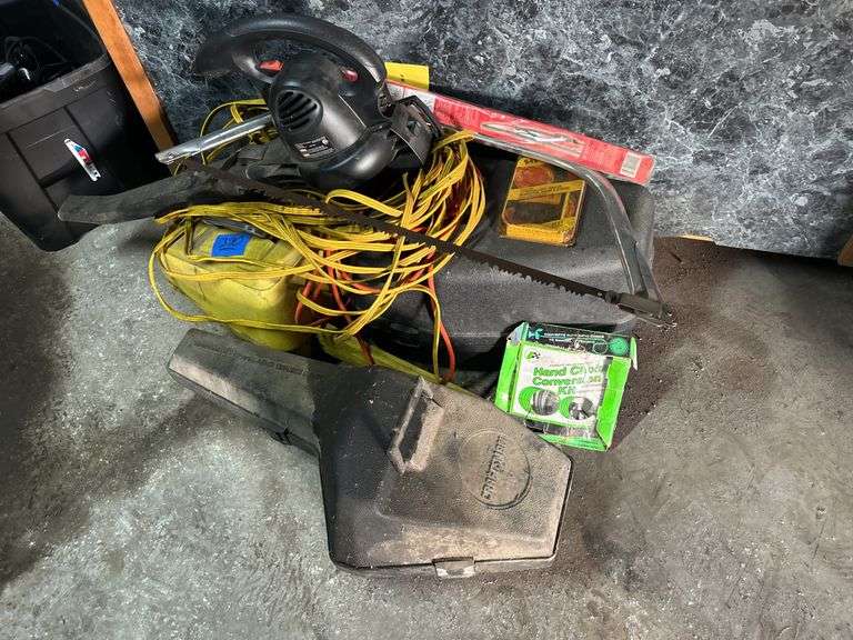Remington Blower, Several Chainsaws, & Extension Cords
