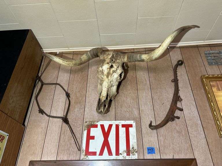 Cattle Skull, Single-Hame, Anti-Fence Device, Exit Sign