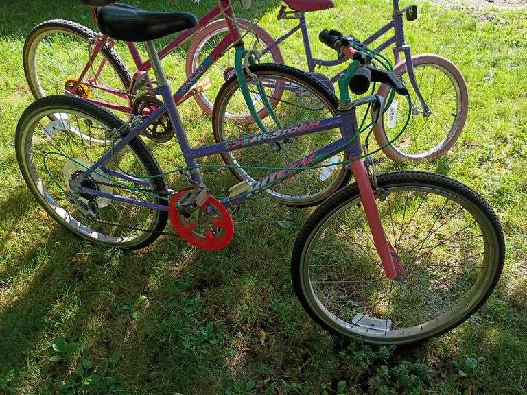 Group of Three Girls Bicycles