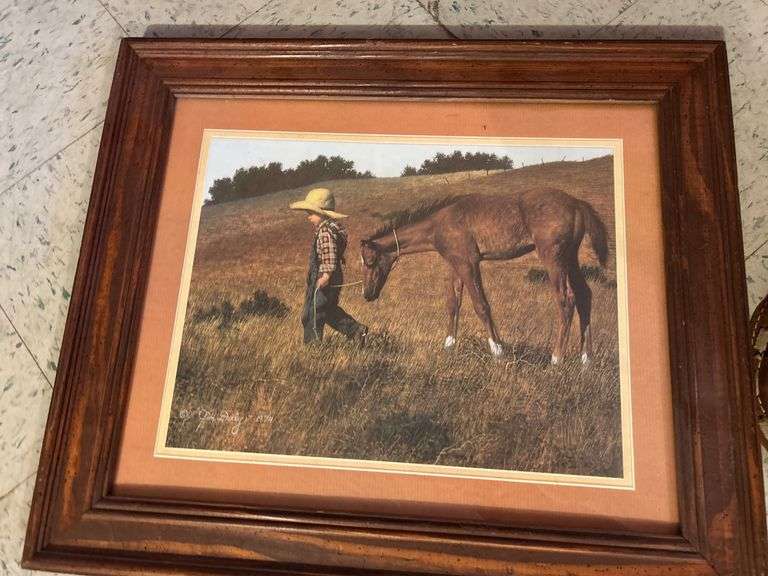Small Horse Collar Mirror / Clock & A Jim Daly Print