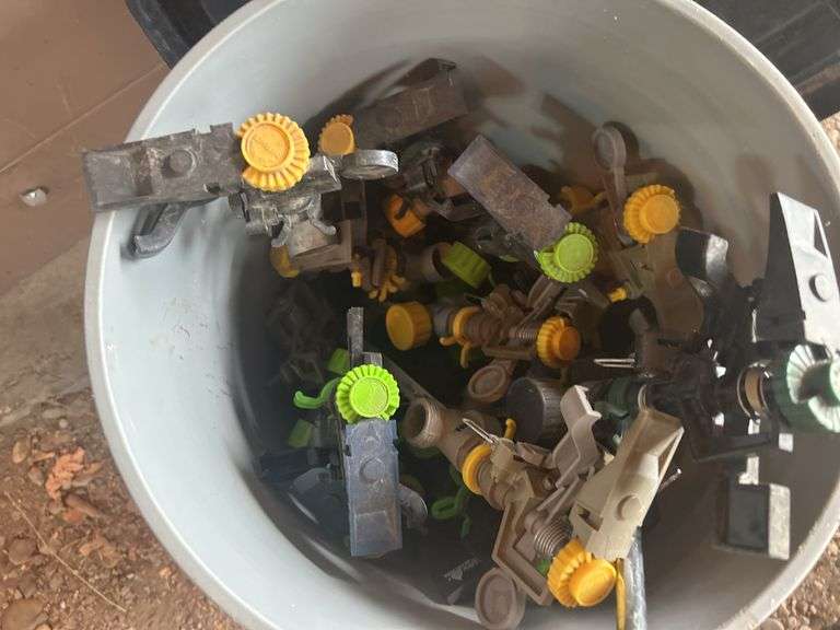 Two Drawer Filing Cabinet, Garbage Can, Rubber Boots, & Sprinklers