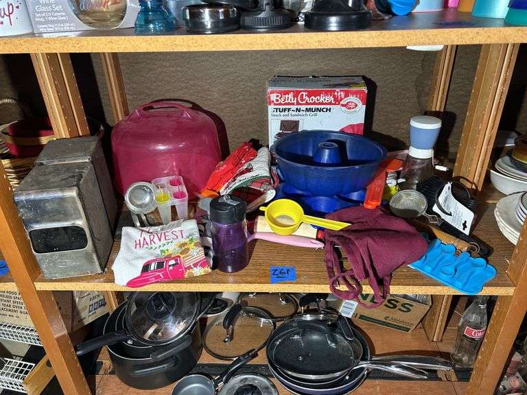 Shelf Full of Kitchen Type Items