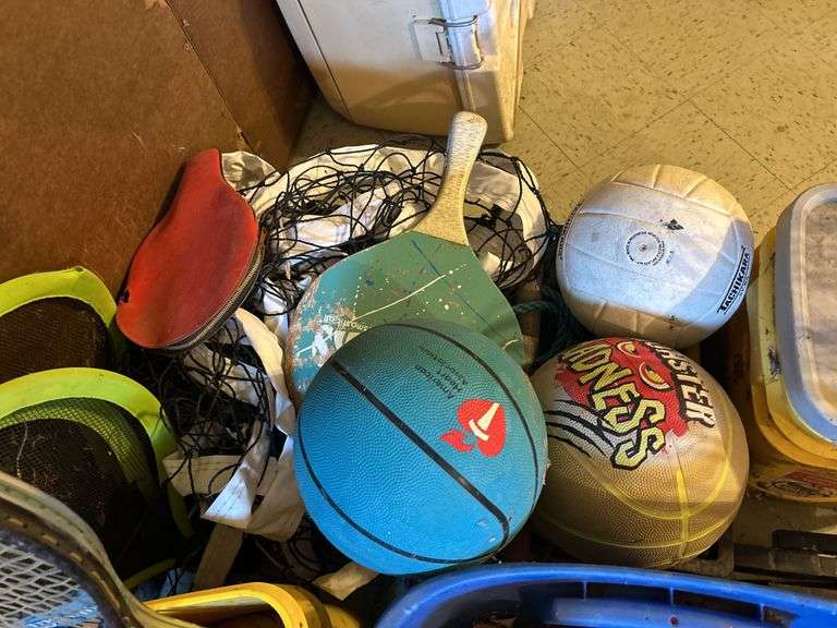 Sandbox Vehicles, Ladder Golf Game, Balls, Rackets, & Outside Toys